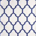 Closeup of a wallpaper showing its Blue, Contemporary, Geometric, Trellis, Two-tone pattern, color, and subtle texture.