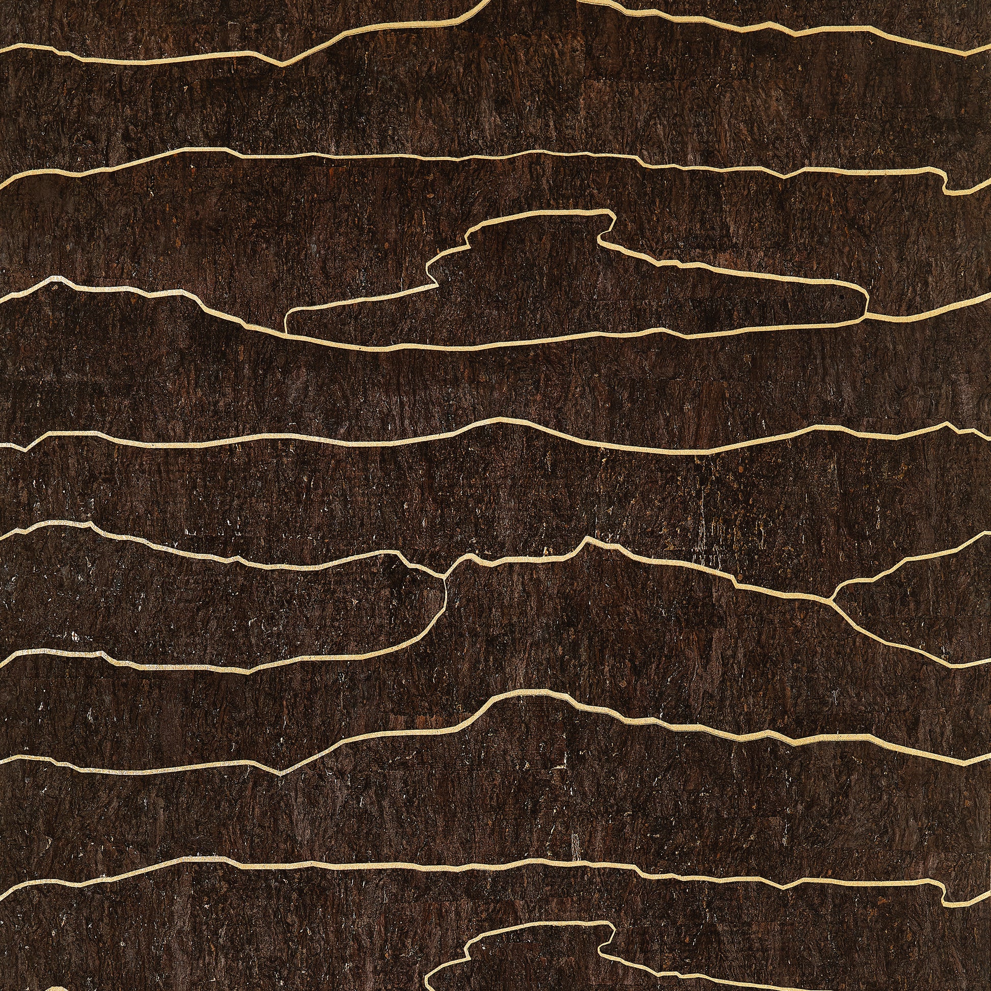 Thibaut Cloud Mosaic Gold Bark T24407 cork wallpaper with gold metallic lines