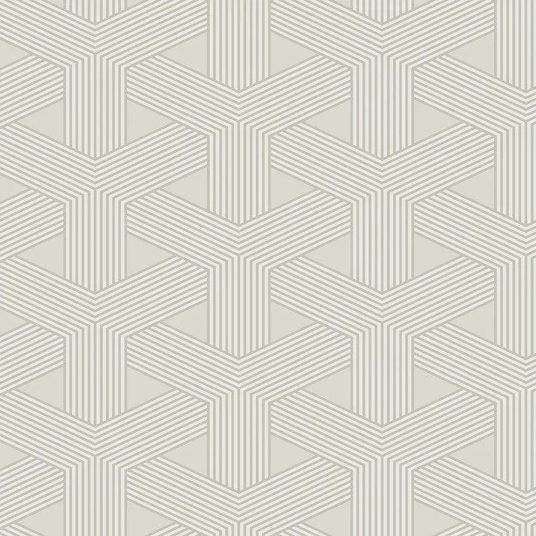 Closeup of a wallpaper showing its Contemporary, Geometric, Neutrals pattern, color, and subtle texture.