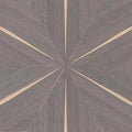 Closeup of a wallpaper showing its Brown, Geometric, Wood-veneer pattern, color, and subtle texture.