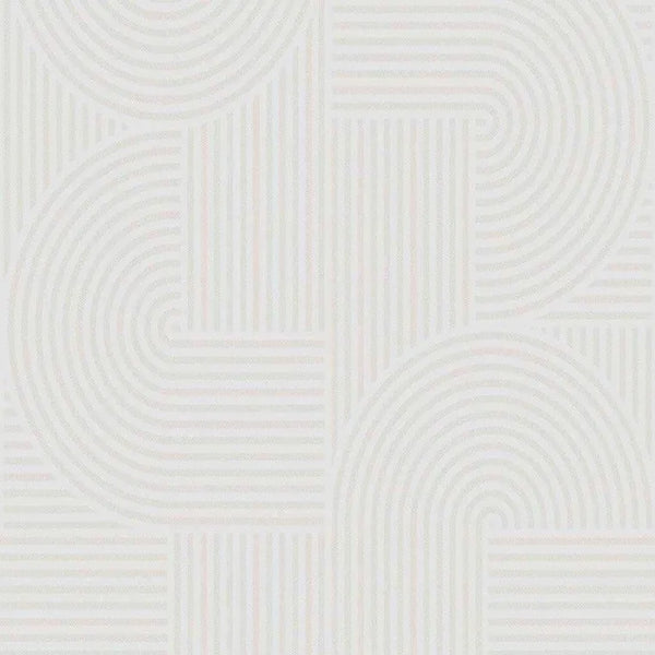 Closeup of a wallpaper showing its Art-Deco, Contemporary, Monochrome, White pattern, color, and subtle texture.