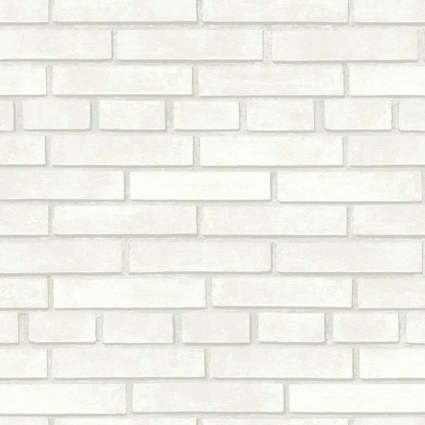 Closeup of a wallpaper showing its Brick, Contemporary, Geometric, Monochrome pattern, color, and subtle texture.