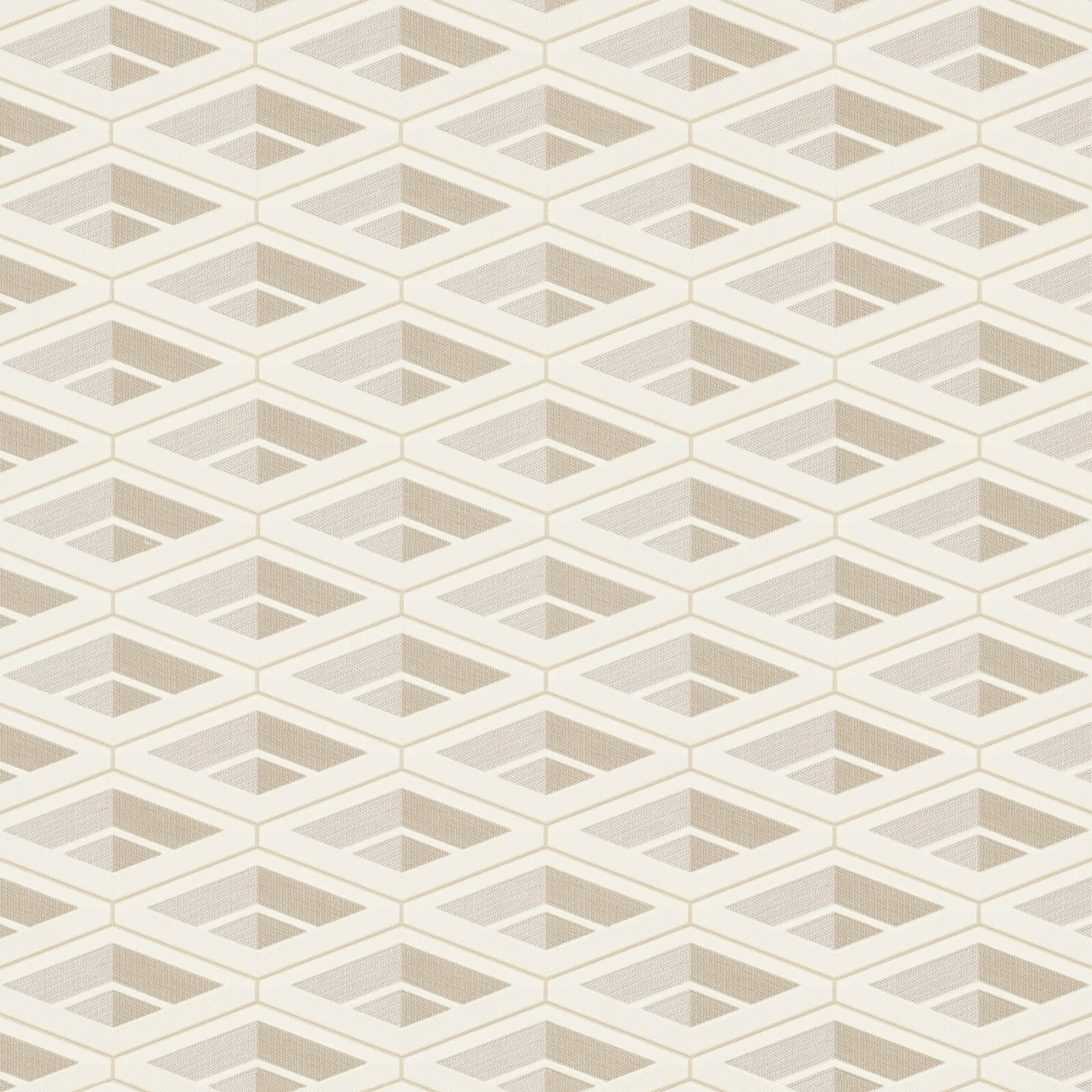 Beige geometric tile pattern wallpaper
