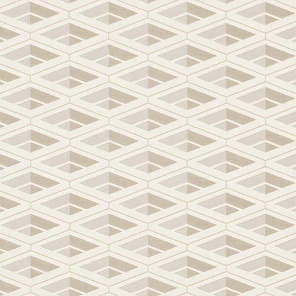 Beige geometric tile pattern wallpaper