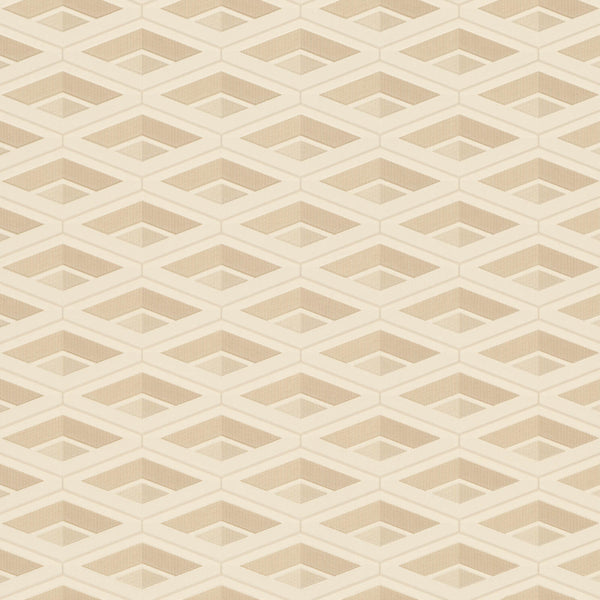 Beige geometric patterned wallpaper