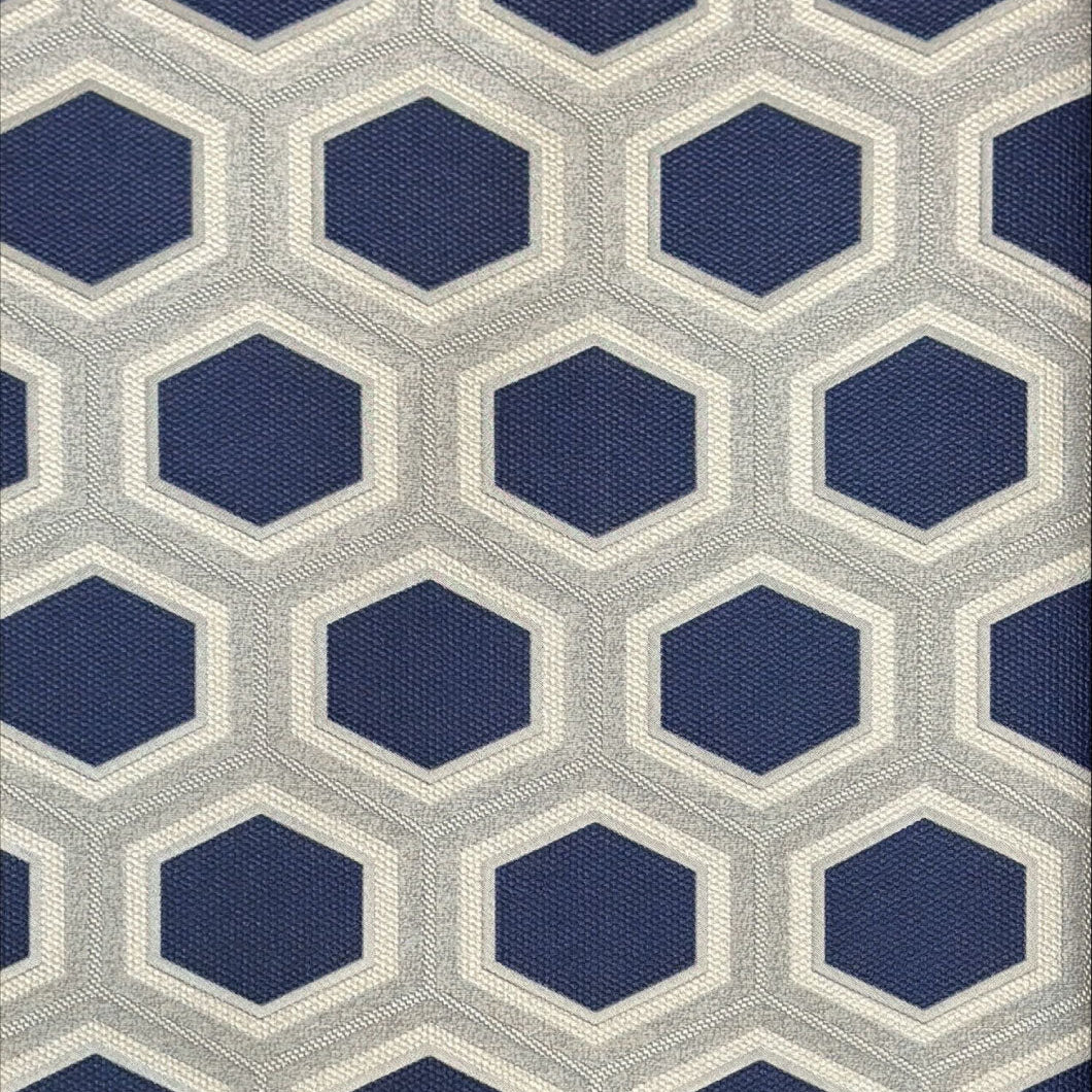 Hexagonal pattern wallpaper with blue and gray colors