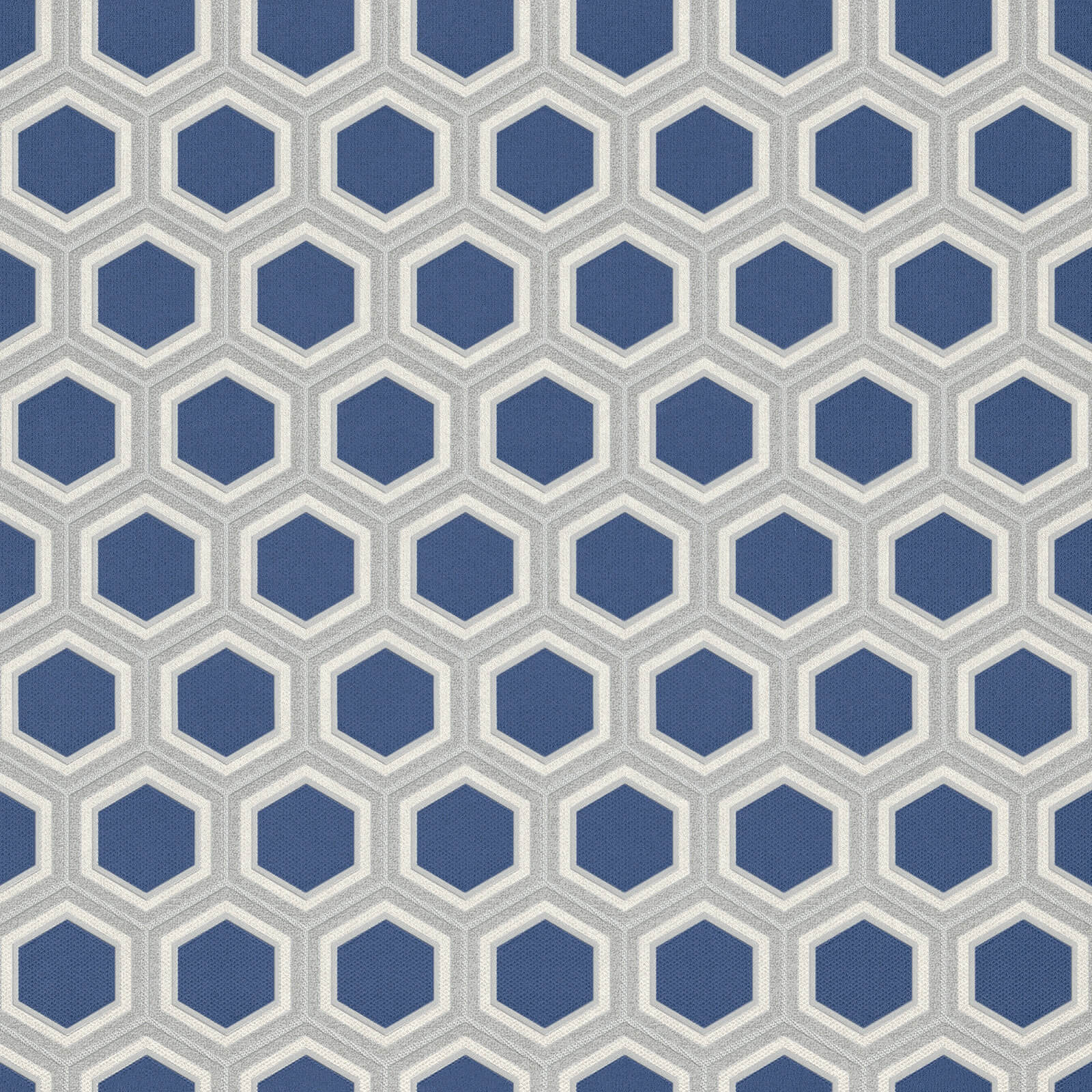 Hexagonal pattern wallpaper with blue and gray colors