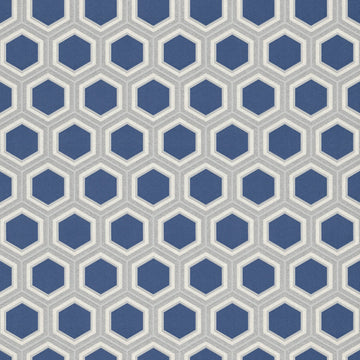 Hexagonal pattern wallpaper with blue and gray colors