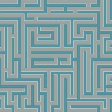 Closeup of a wallpaper showing its Blue, Geometric, Greek pattern, color, and subtle texture.