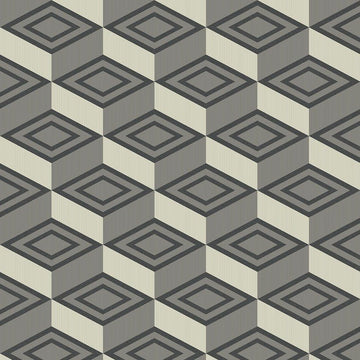 Closeup of a wallpaper showing its Contemporary, Geometric, Two-tone pattern, color, and subtle texture.