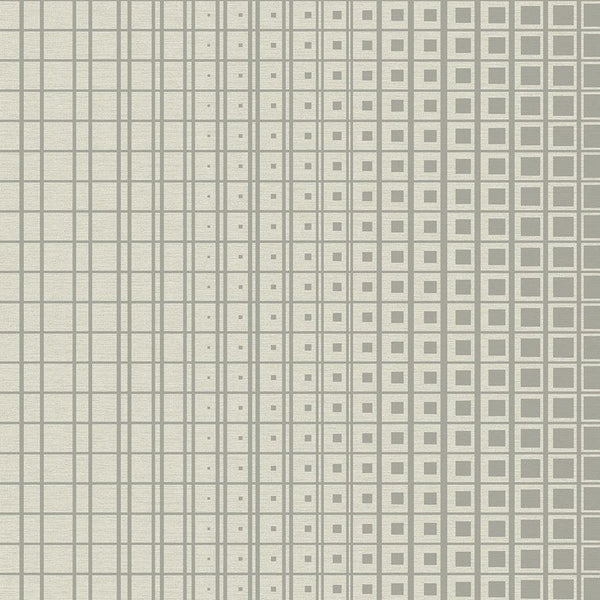 Closeup of a wallpaper showing its Contemporary, Geometric, Monochrome, Neutrals, Two-tone pattern, color, and subtle texture.