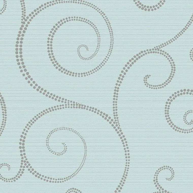 Closeup of a wallpaper showing its Blue, Waves pattern, color, and subtle texture.