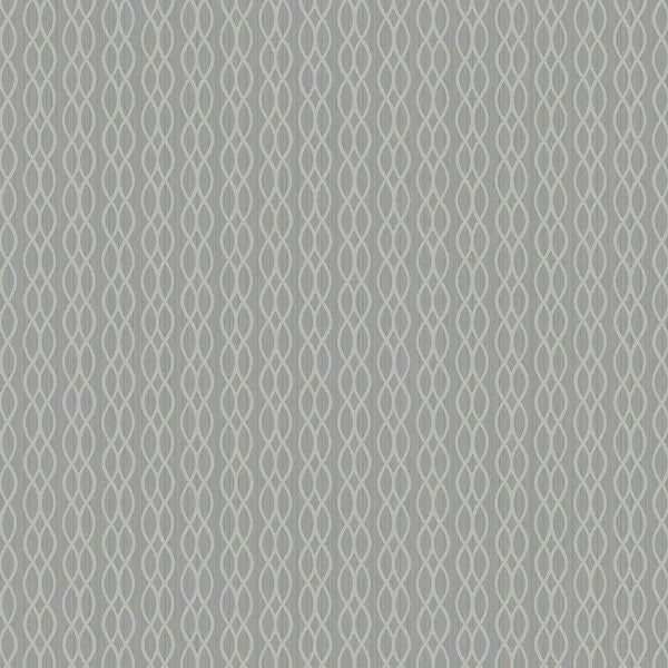 Closeup of a wallpaper showing its Monochrome, Silver, Stripes, Waves pattern, color, and subtle texture.