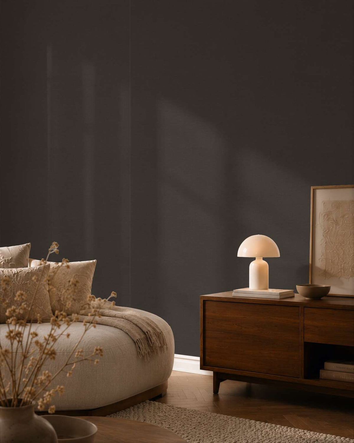 AS Creation Cosiness 792432 wallpaper shown in a styled detail.
