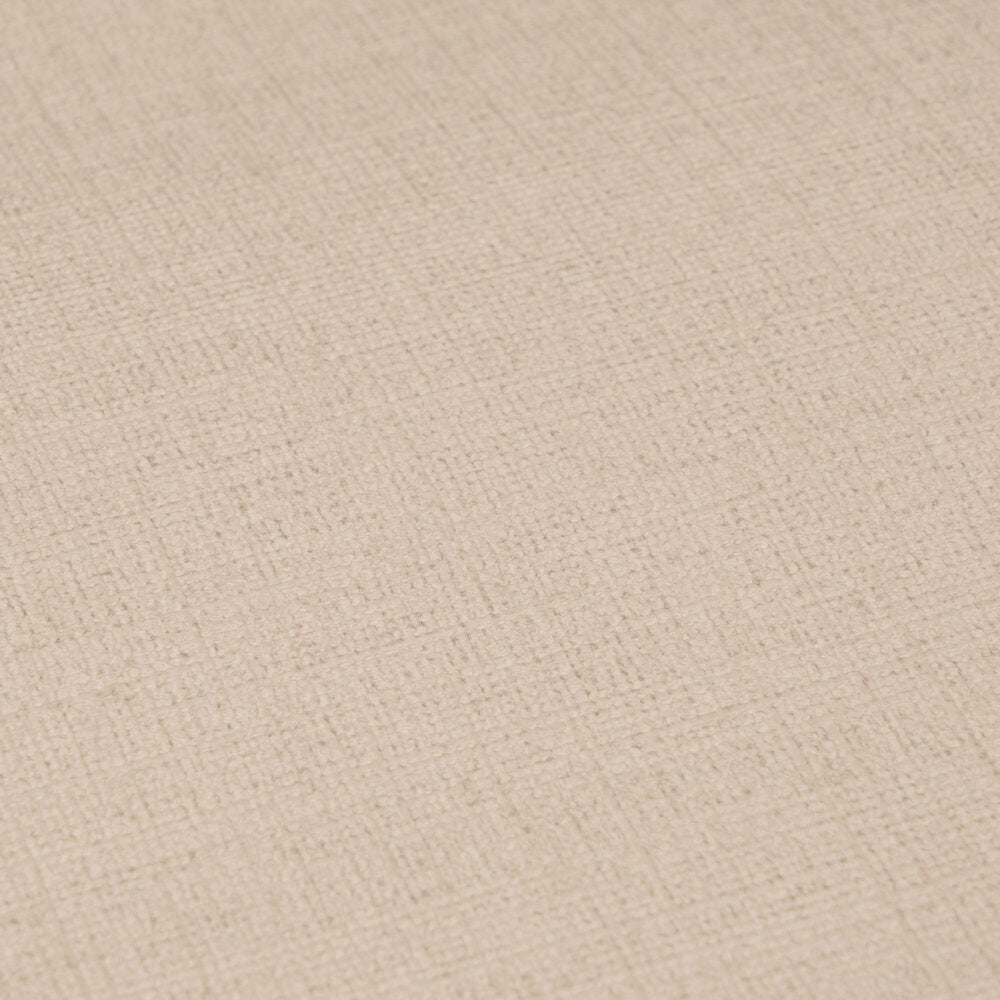 AS Creation Cosiness 792435 close up of the wallpaper showing a Beige and Brown crosshatch, fabric like texture.