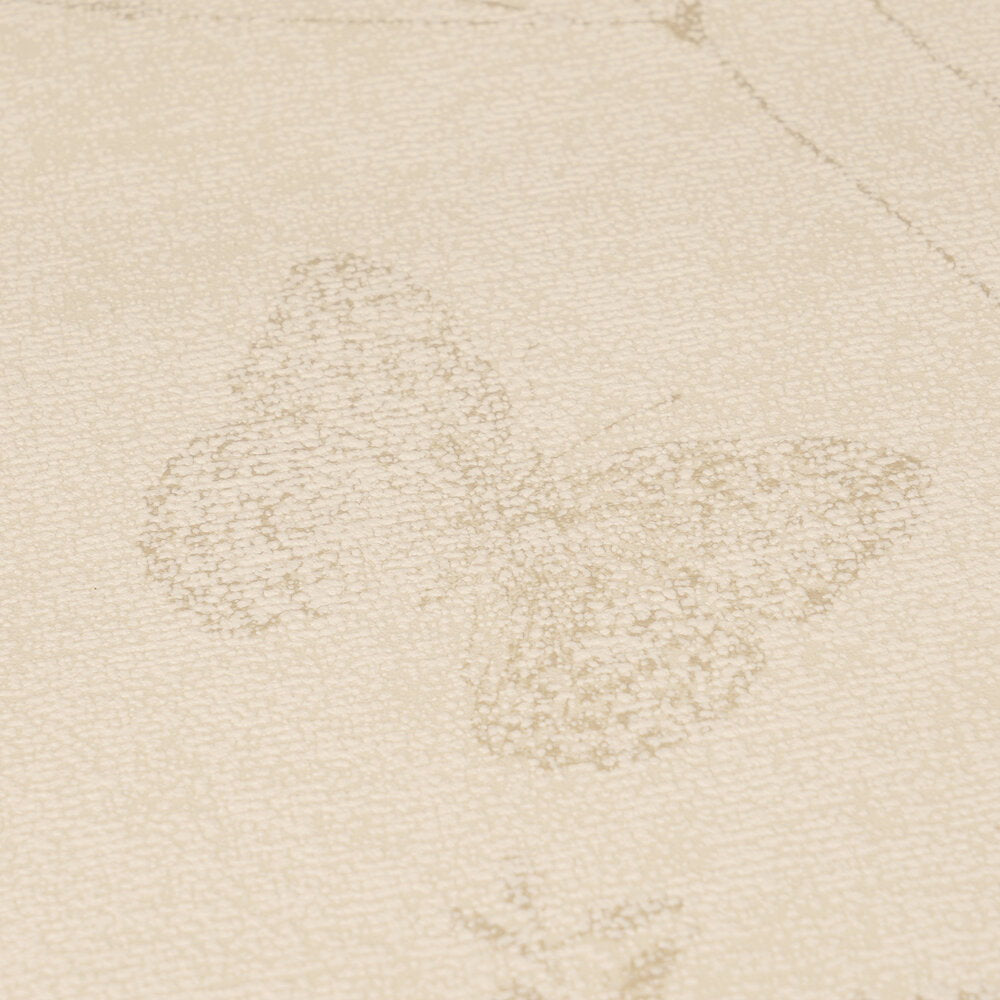 AS Creation Cosiness 792832 close up of Beige, Brown wallpaper showing a subtle butterfly pattern with fine texture.