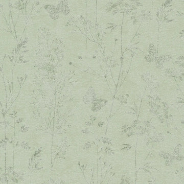 AS Creation Cosiness 792833 beige and brown botanical wallpaper with delicate leafy sprigs and subtle butterflies on a matte slightly structured nonwoven surface