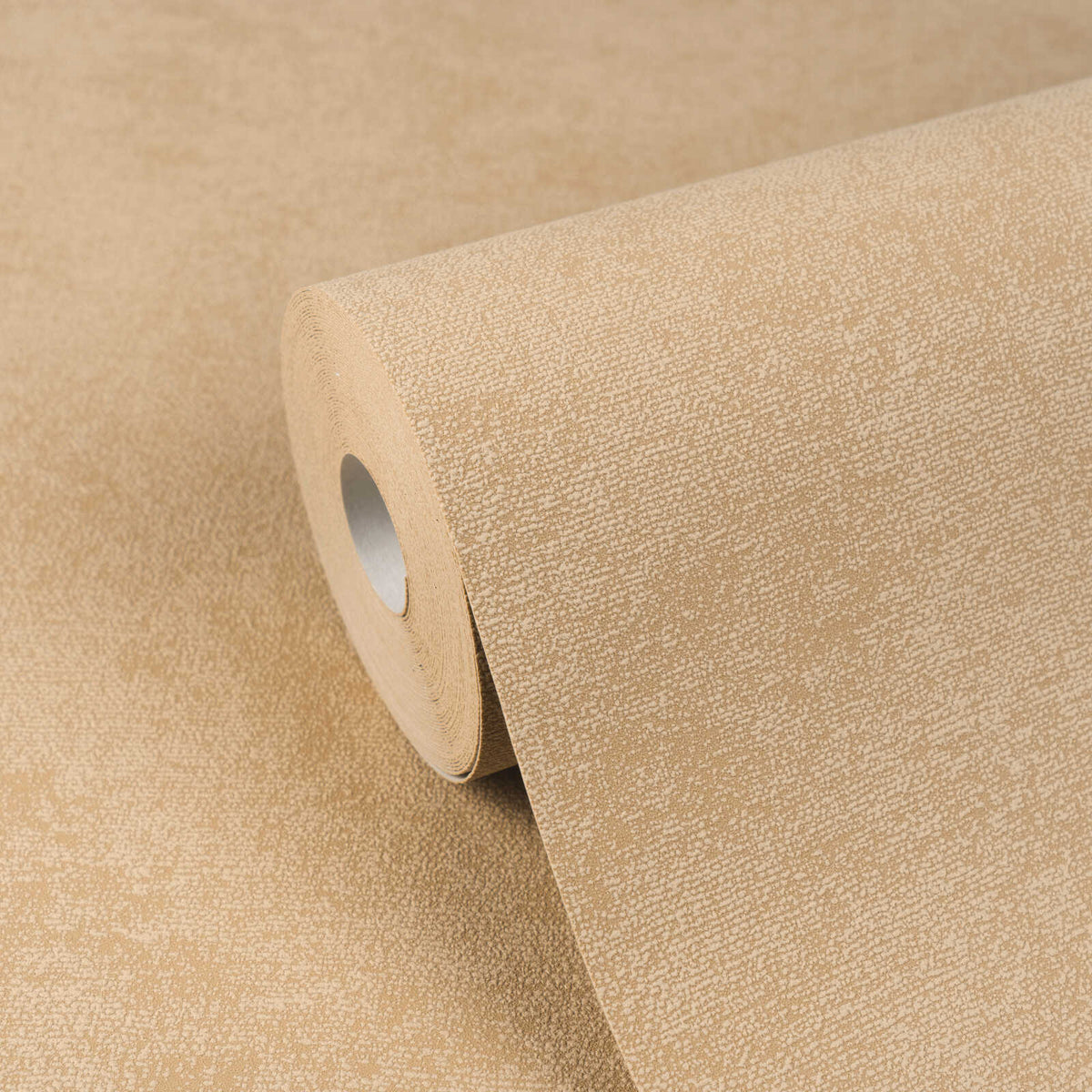 AS Creation Cosiness 792841 angled wallpaper roll on a matching unrolled sheet, showing a small scale speckled pattern.