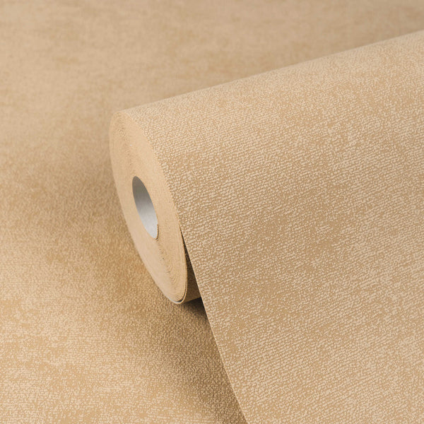 AS Creation Cosiness 792841 angled wallpaper roll on a matching unrolled sheet, showing a small scale speckled pattern.
