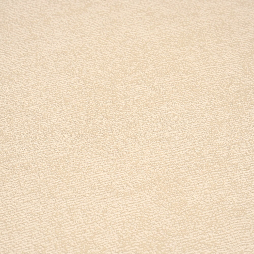 AS Creation Cosiness 792843 close up of wallpaper showing a subtle small scale textured pattern in Beige, Brown, and Cream.