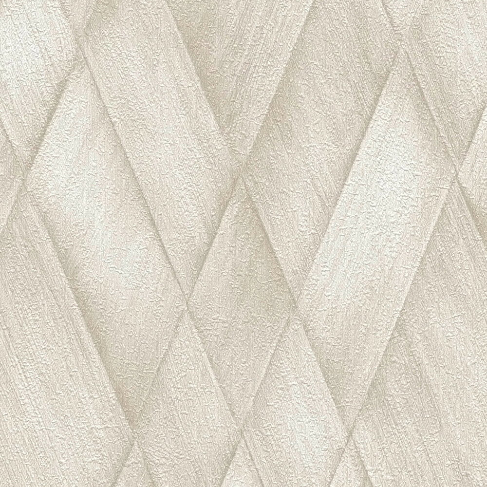 AS Creation Cosiness 793132 close up of a Grey, White geometric diamond wallpaper with a textured look.