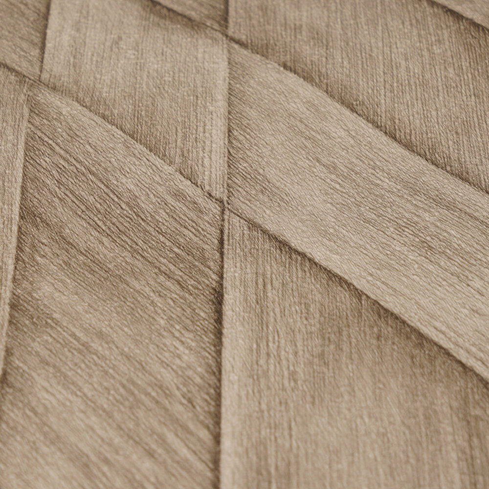 AS Creation Cosiness 793134 close up of brown wallpaper showing intersecting diagonal bands with a textured, brushed finish.