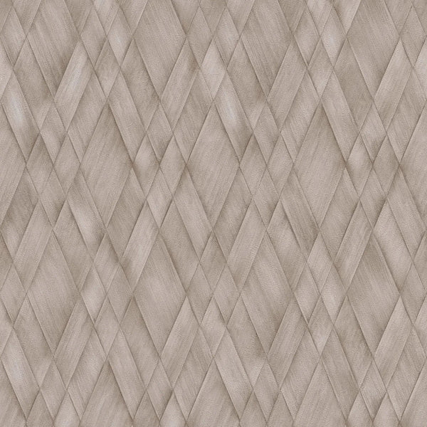 AS Creation Cosiness 793135 diamond weave geometric wallpaper in warm brown and grey with a matte, slightly structured finish.