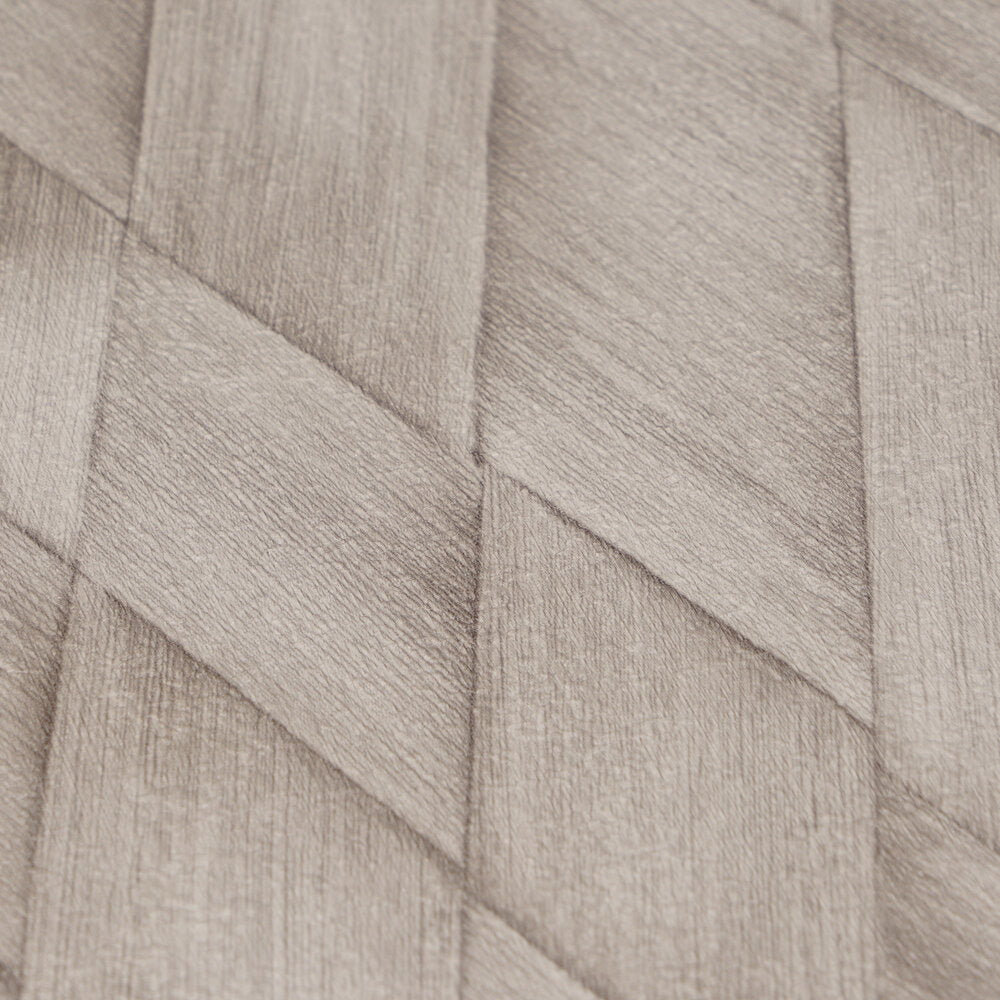 AS Creation Cosiness 793135 close up of geometric wallpaper showing angled herringbone style blocks in Brown, Grey.