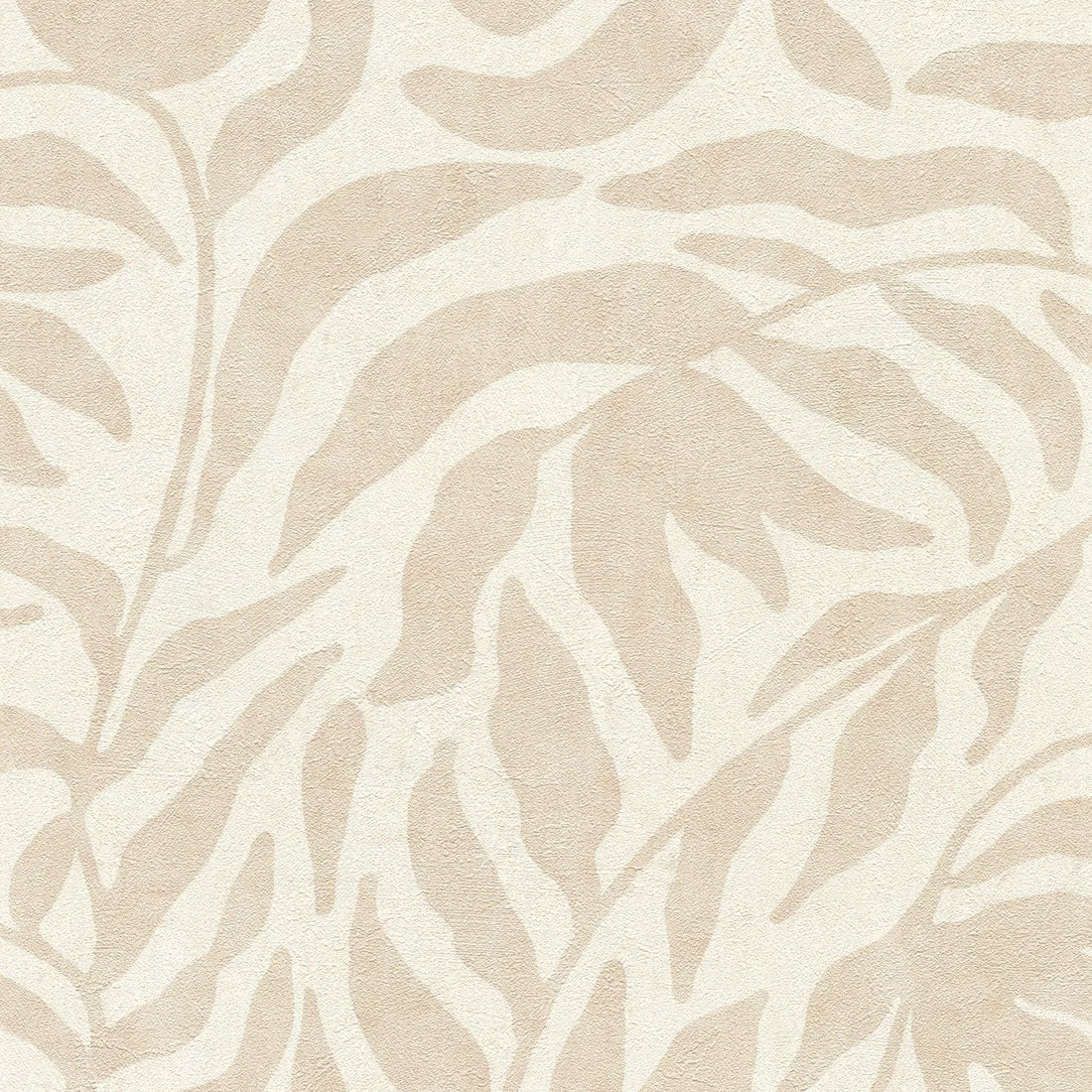 AS Creation Cosiness 793141 beige leafy botanical wallpaper, matte slightly structured finish