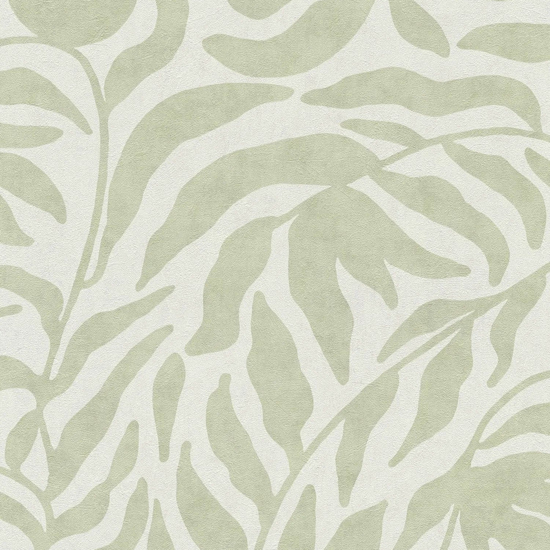 AS Creation Cosiness 793142 green leafy botanical wallpaper with a matte slightly structured finish