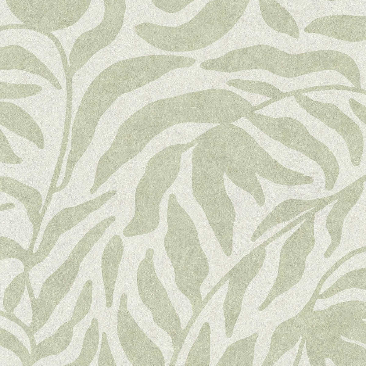 AS Creation Cosiness 793142 green leafy botanical wallpaper with a matte slightly structured finish