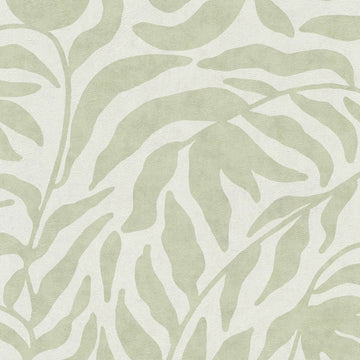 AS Creation Cosiness 793142 green leafy botanical wallpaper with a matte slightly structured finish