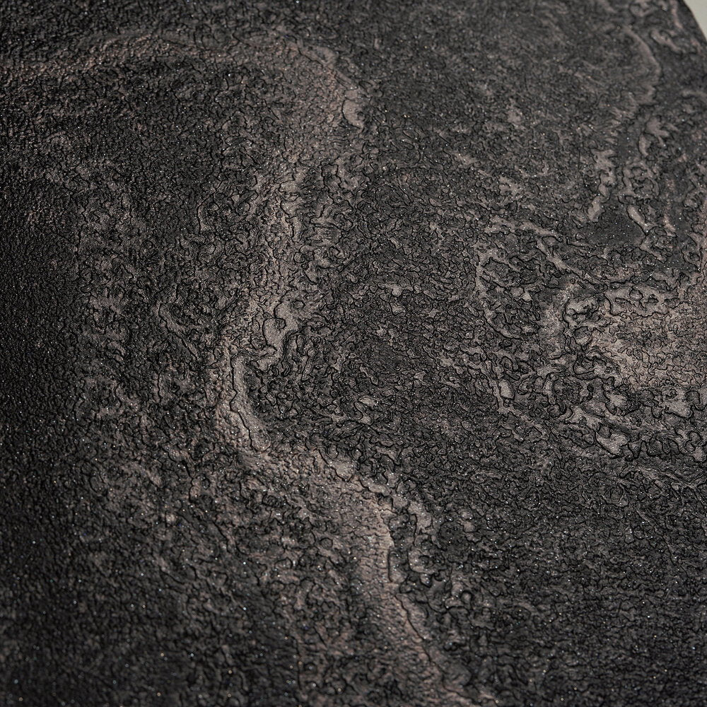 AS Creation Cosiness 793163 close up of Black, Metallic wallpaper with a raised, organic texture and subtle sheen.