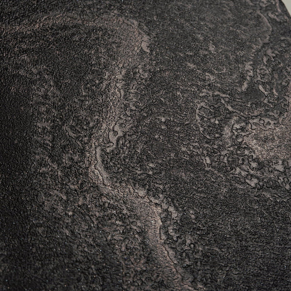 AS Creation Cosiness 793163 close up of Black, Metallic wallpaper with a raised, organic texture and subtle sheen.