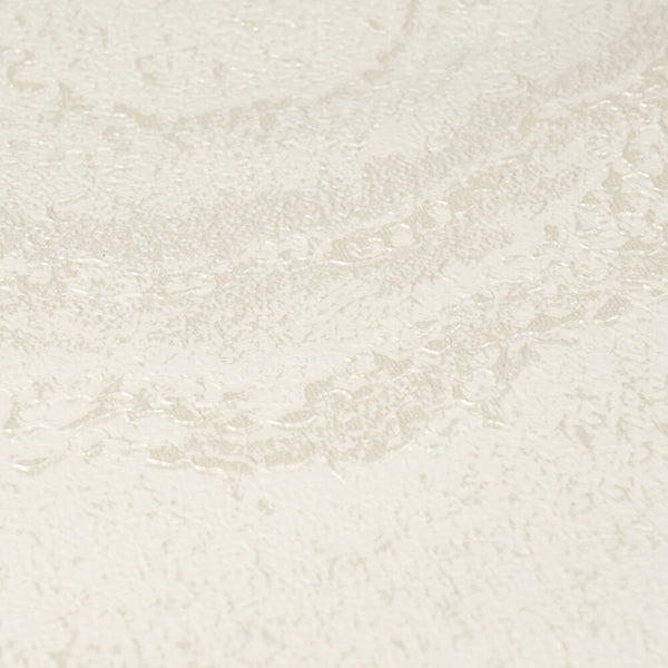 AS Creation Cosiness 793164 close up of white wallpaper with a metallic, embossed texture.