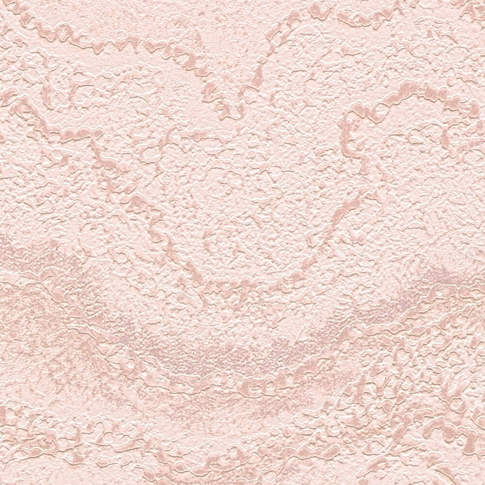 AS Creation Cosiness 793165 close up of textured abstract wallpaper with a flowing relief pattern in the Metallic, Pink colorway.