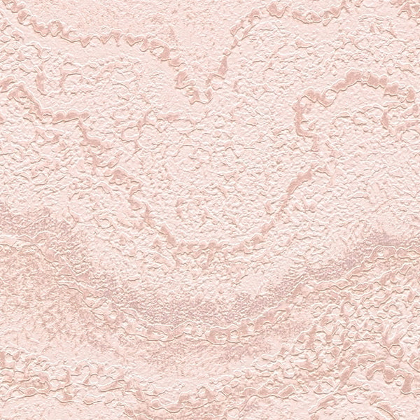 AS Creation Cosiness 793165 close up of textured abstract wallpaper with a flowing relief pattern in the Metallic, Pink colorway.