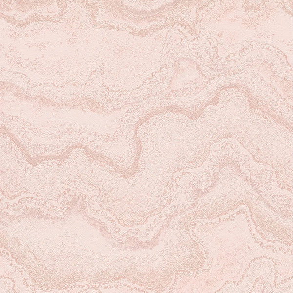 AS Creation Cosiness 793165 metallic pink abstract stone look nonwoven wallpaper with a glossy structured finish