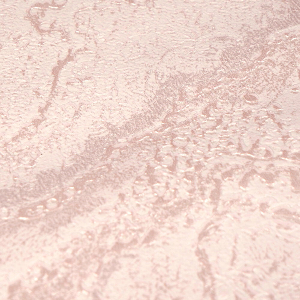 AS Creation Cosiness 793165 close up of textured abstract wallpaper in pink with metallic highlights.