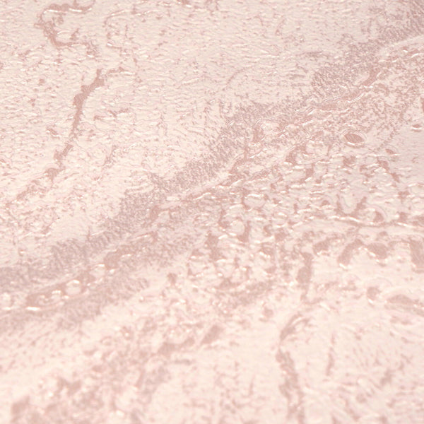 AS Creation Cosiness 793165 close up of textured abstract wallpaper in pink with metallic highlights.