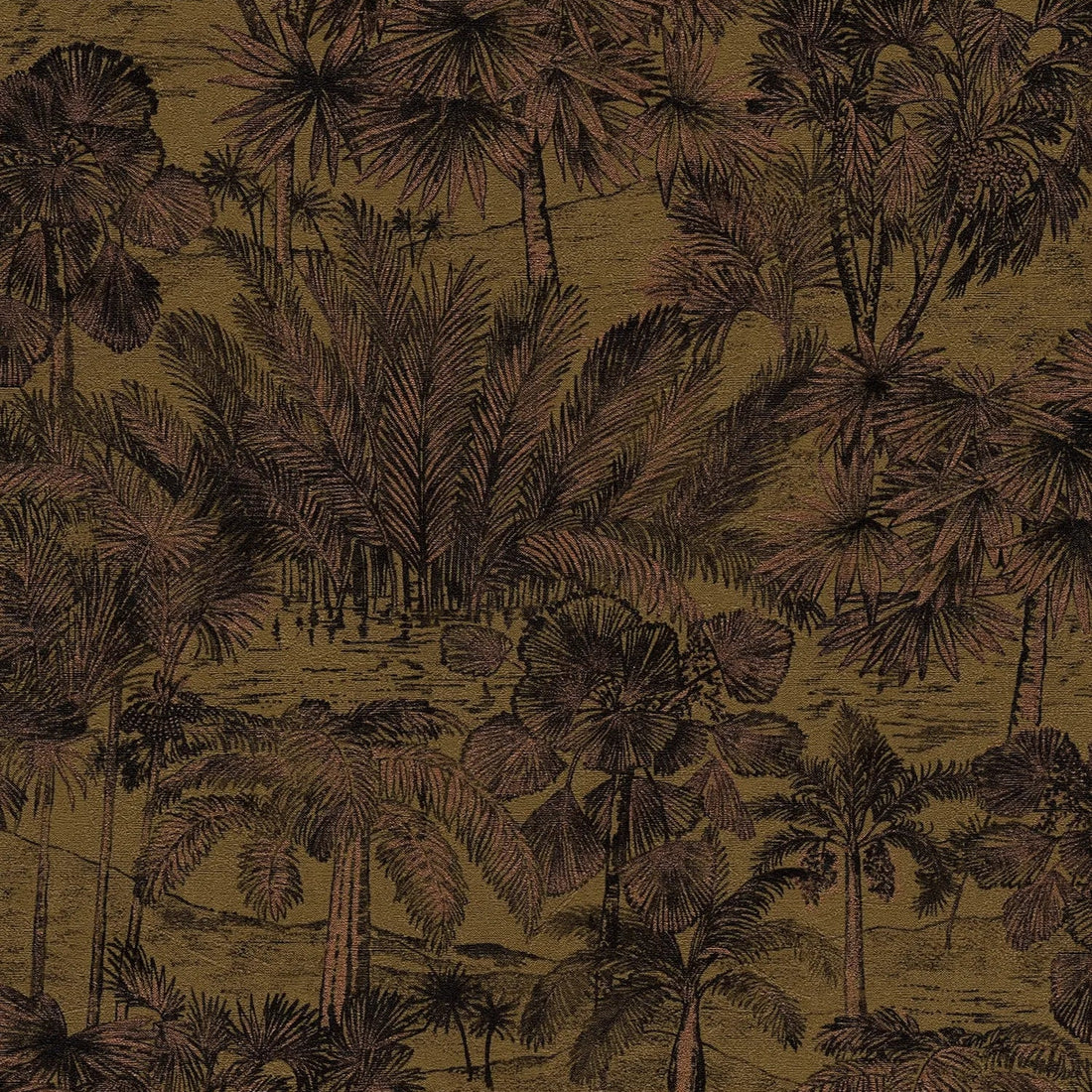 AS Creation Cosiness 793174 brown metallic tropical palm scenic wallpaper with lightly structured sheen