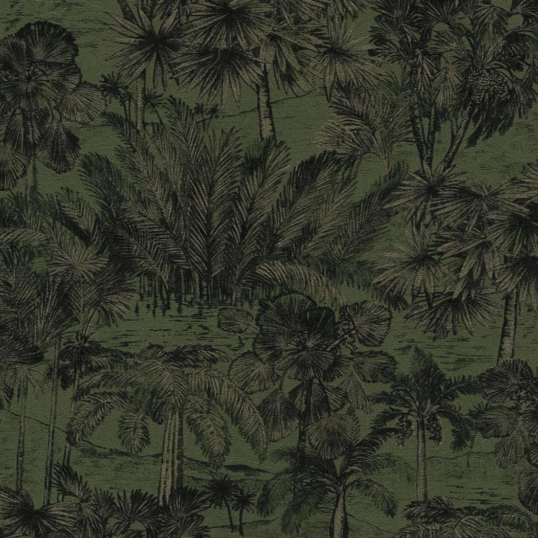 AS Creation Cosiness 793175 green metallic palm forest wallpaper with lightly embossed texture