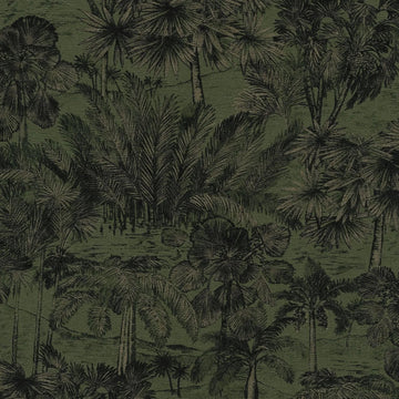 AS Creation Cosiness 793175 green metallic palm forest wallpaper with lightly embossed texture