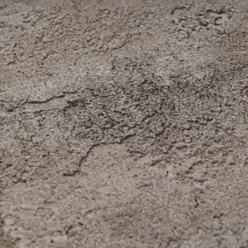 AS Creation Cosiness 793181 close up of wallpaper showing a mottled, stone like pattern in Brown and Grey with Metallic tones.