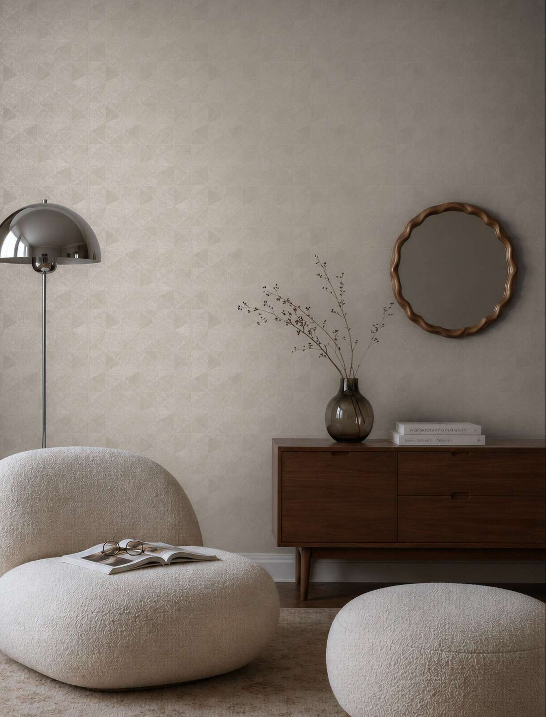 AS Creation Cosiness 793193 grey geometric diamond wallpaper with subtle metallic sheen and embossed texture