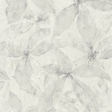 AS Creation Cosiness 793203 grey leafy botanical wallpaper with a soft plaster like texture