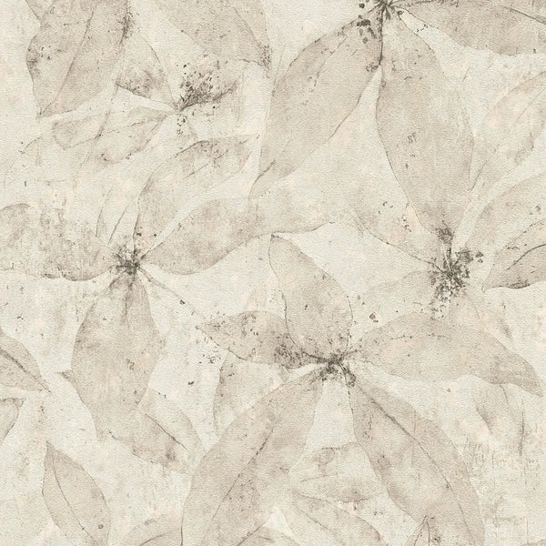 AS Creation Cosiness 793204 beige and cream leafy botanical wallpaper with a matte, slightly structured finish.