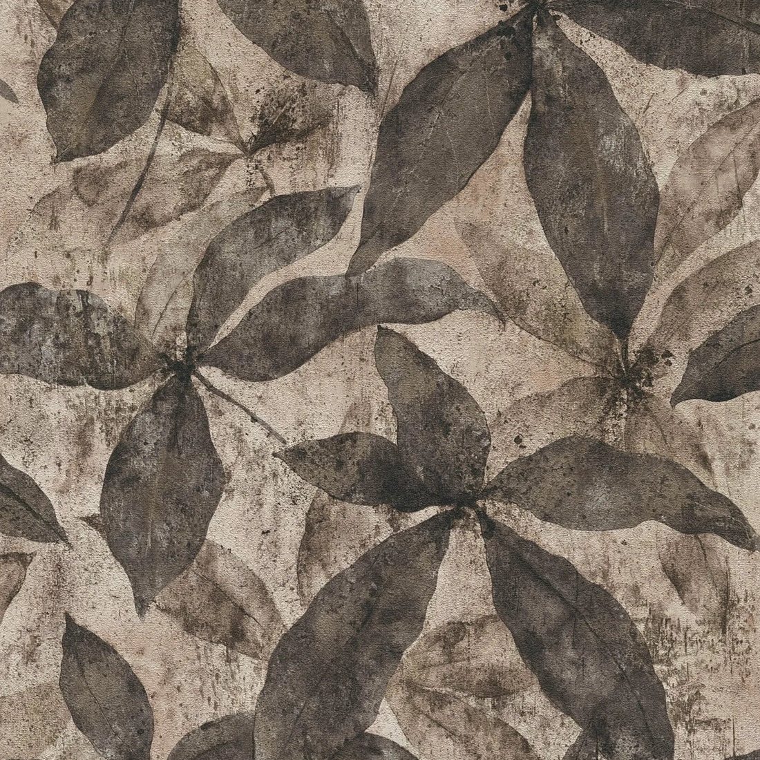 AS Creation Cosiness 793205 beige and brown leafy botanical wallpaper with a matte slightly structured finish