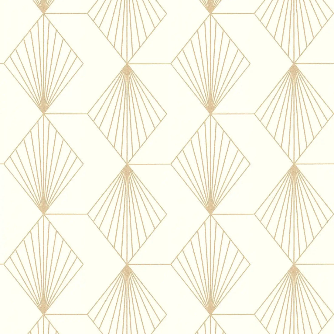 AS Creation French Affair 367101 geometric diamond fan wallpaper in cream with metallic lines