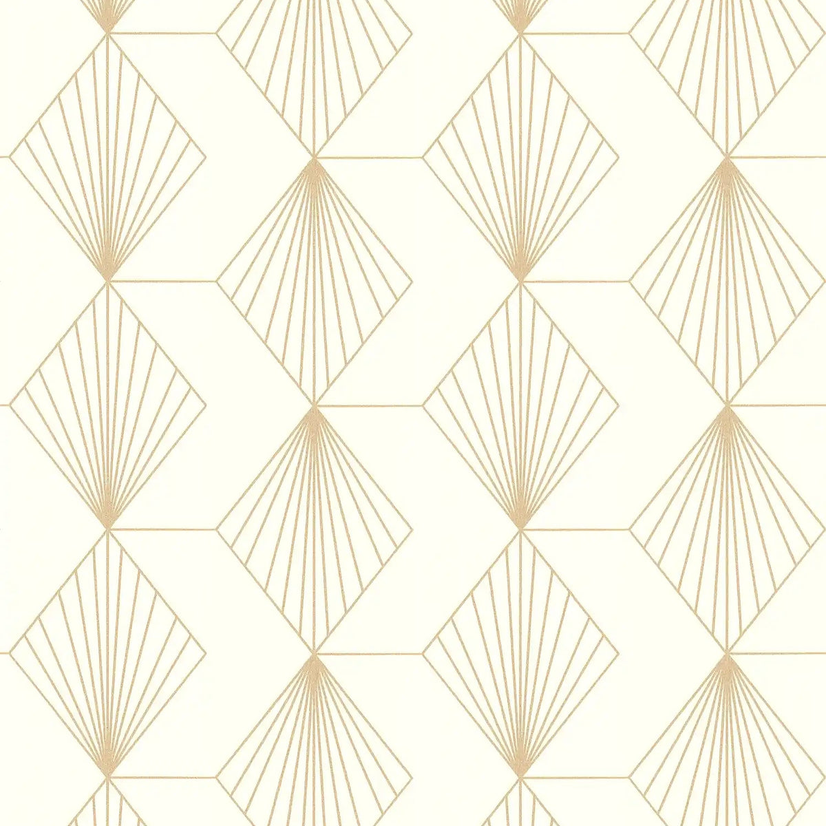 AS Creation French Affair 367101 geometric diamond fan wallpaper in cream with metallic lines